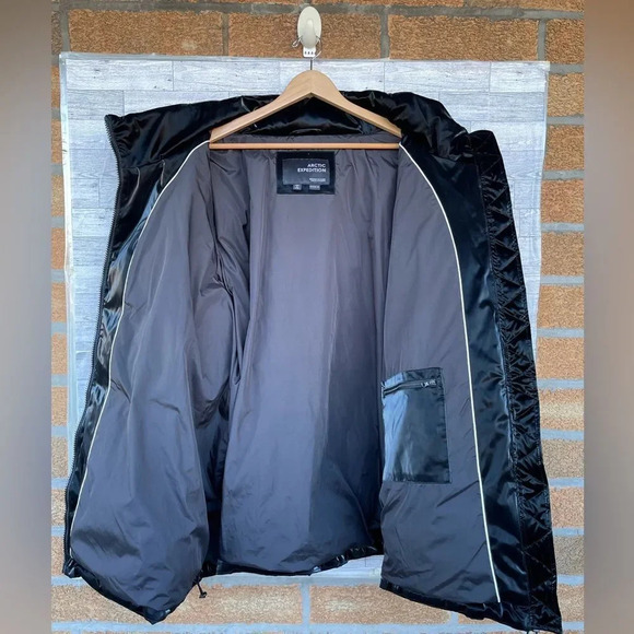 Arctic expedition liquid shine puffer coat with stand collar 2 X - Picture 14 of 16